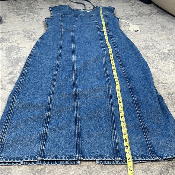 NWT DALA 31 Open Back Column Dress Cornflower Blue Denim Midi Sz 31 - Picture 10 of 10
